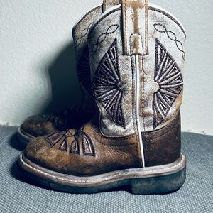 Dan Post Kids Western Boots - Brown and Cream